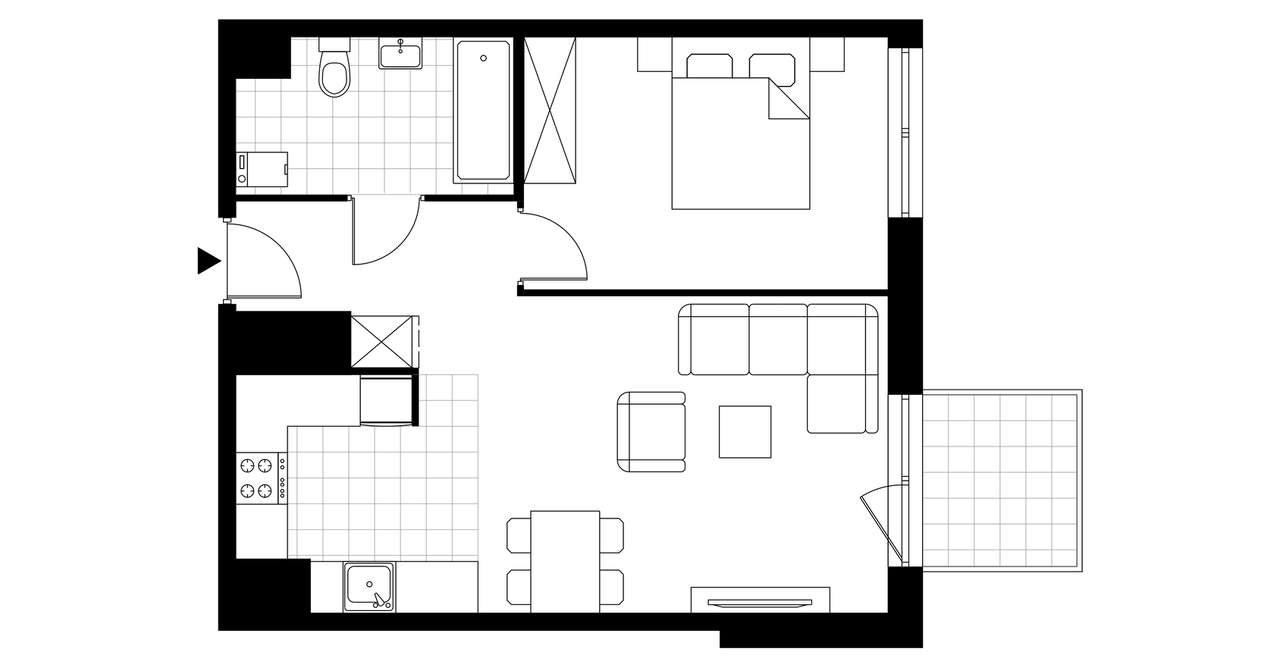 2-pokojowe mieszkanie 46m2 + balkon Bezpośrednio - Pełny obrazek: 2/20