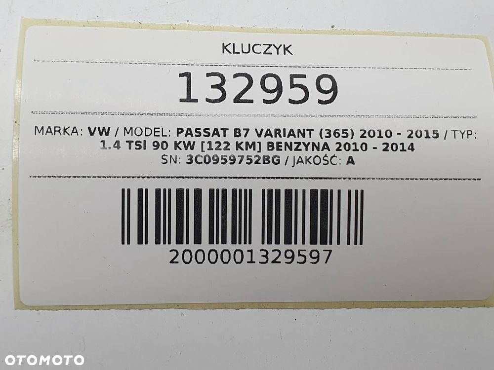 KLUCZYK PILOT VW PASSAT B7 434MHZ 3C0959752BG ORYGINAŁ - 7