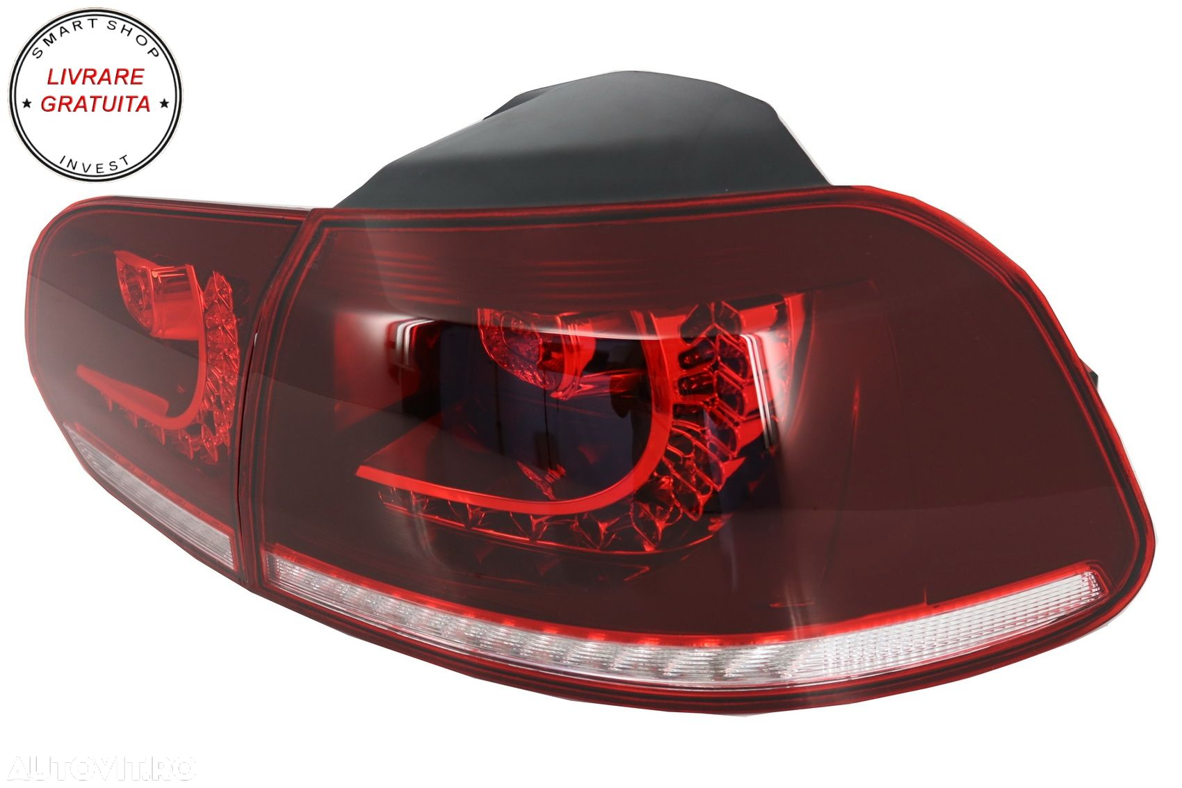 Stopuri FULL LED VW Golf 6 VI (2008-2013) R20 Design Semnal Secvential Dinamic- livrare gratuita - 4