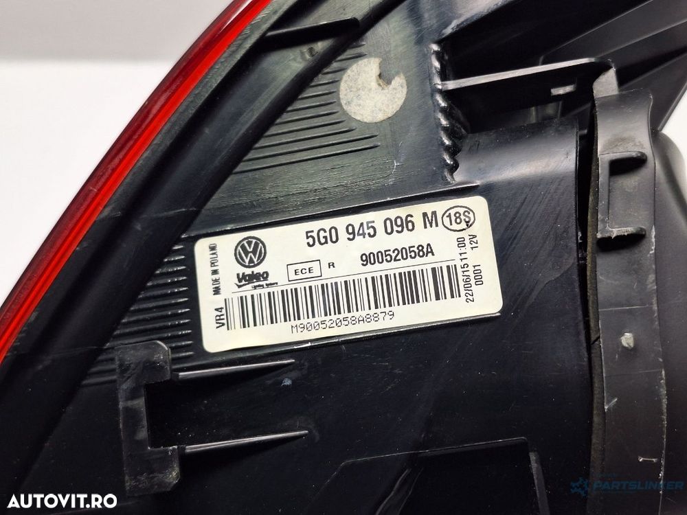 Stop aripa dreapta VOLKSWAGEN GOLF VII 5G1, BE1 2012 - > TDI CRBC, CRLB, CRMB, CRUA, DCYA, DEJA Valeo 90052058A 5G0945096M - 4
