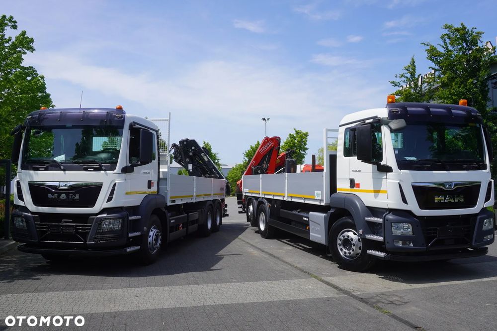 MAN TGS 26.360 burtowy / 3. oś skrętna i podnoszona / Dźwig Fassi F175 7.7 t - 2