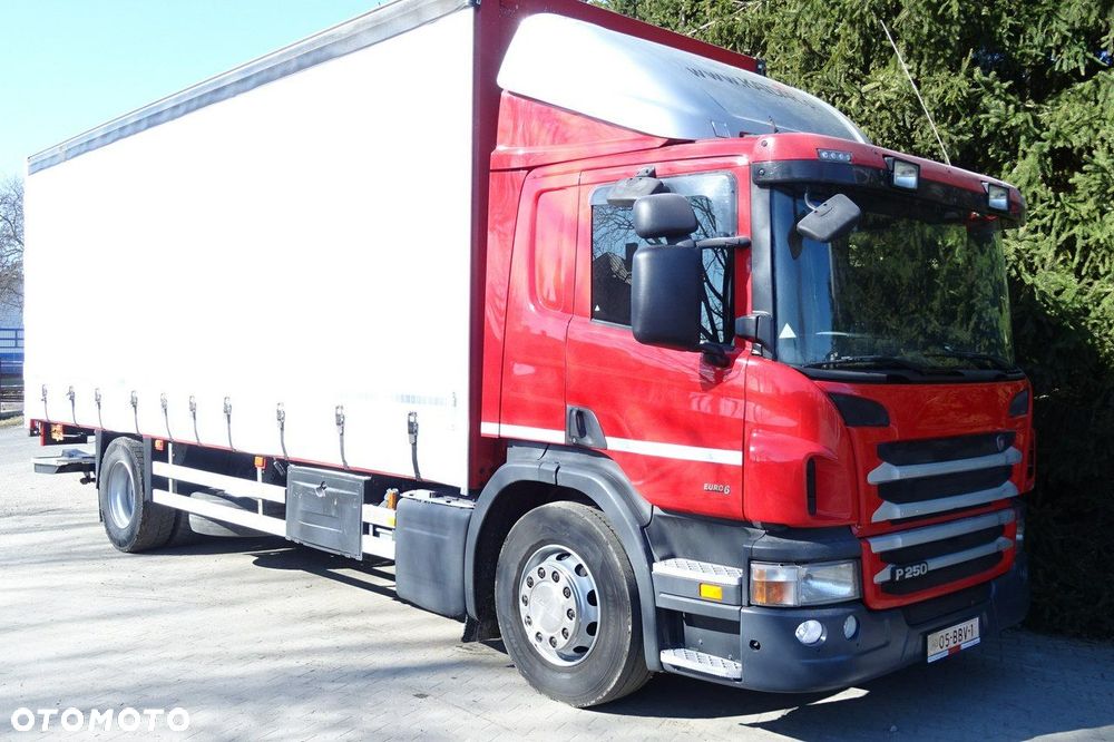 Scania P250 Euro 6 sypialna, firanka 18pal, winda, sprowadzony - 21