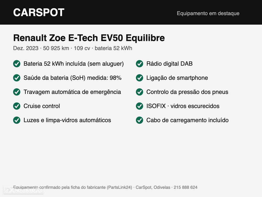 Renault Zoe (c/ Bateria) E-Tech EV50 Equilibre - 32