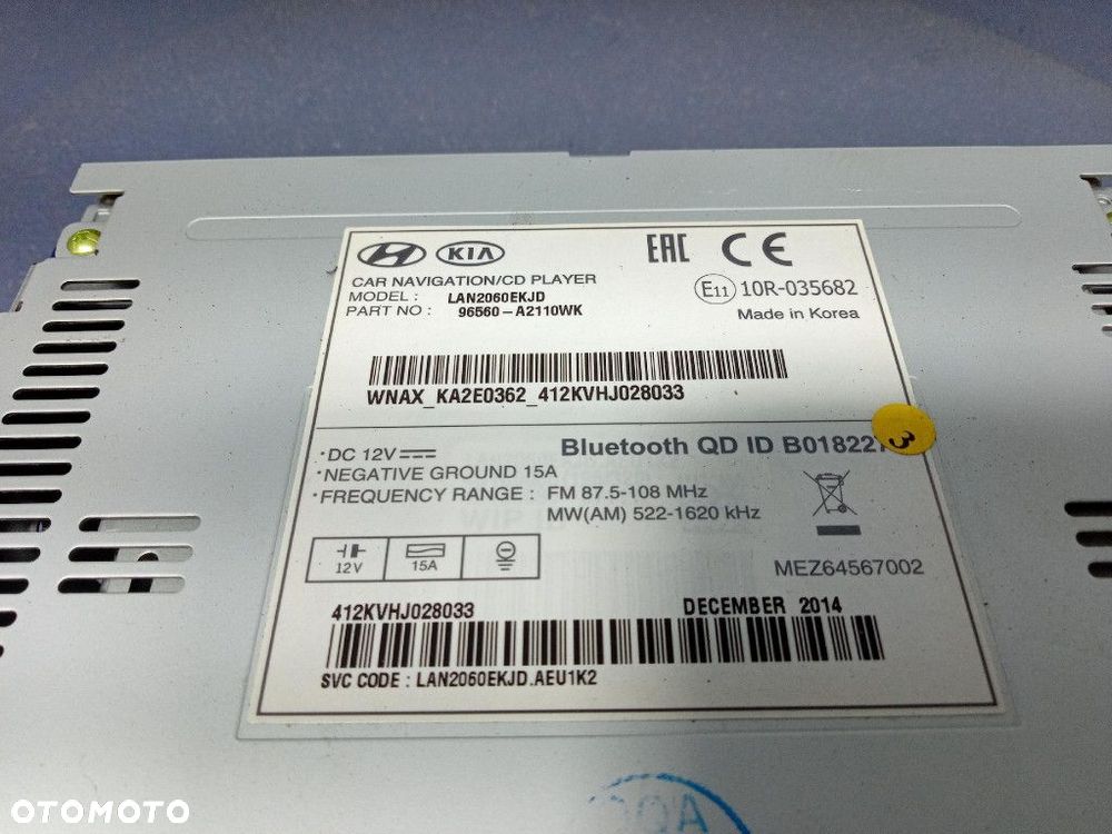 KIA CEED II 12- RADIO FABRYCZNE OEM CD NAWIGACJA 96560-A2110 - 9