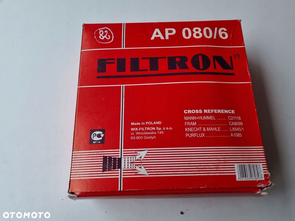 FILTR POWIETRZA Citroen Xsara 2.0 HDI Peugeot 206 2.0 HDI _ AP080/6 - 1