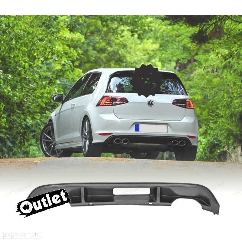 C010744C1 DIFUSOR TRASEIRO VOLKSWAGEN VW GOLF 7 12-17 LOOK R20 DUPLA SAÍDA - 1