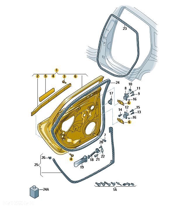 DRZWI PRAWE TYŁ OE AUDI AVANT A6 C7 POSZYCIE GRUNTOWANE - 2