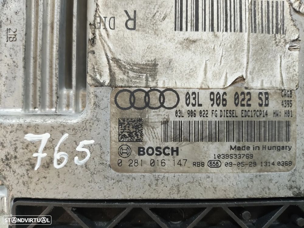 CENTRALINA ECU MOTOR BOSCH AUDI A6 C6 4F2 2.0 TDI 140CV CAGB 0281016147 03L906022SB VW VOLKSWAGEN SKODA - 6