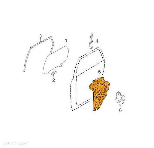 Macara geam fara motoras Hyundai Ix35 (Lm), 10.2009-2015, Spate, partea Dreapta, Aftermarket - 1