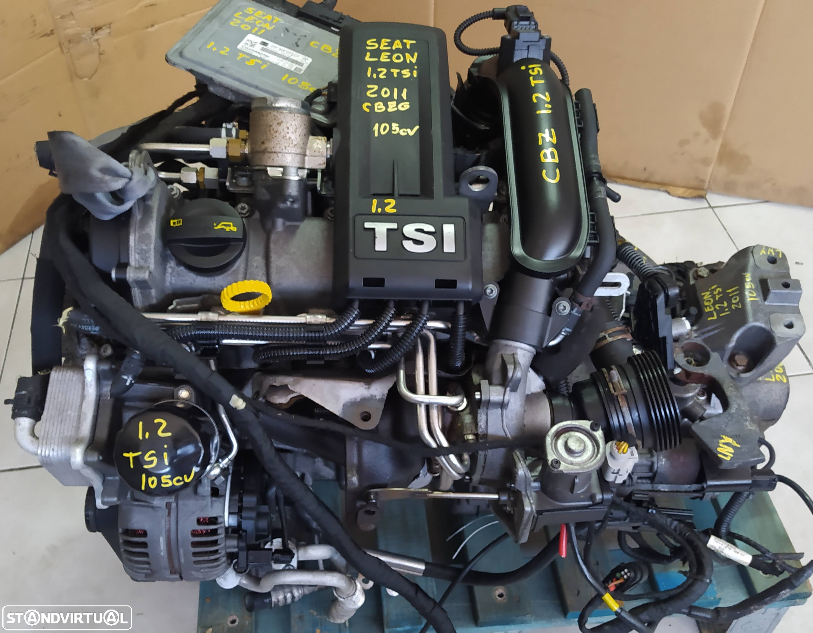 Motor seat leon 1.2TSI 105cv CBZ gasolina caixa 6 velocidades LNY - 2