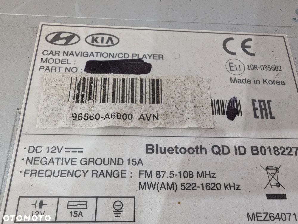 HYUNDAI I30 II RADIO NAWIGACJA WYŚWIETLACZ 96560-A6000 - 6