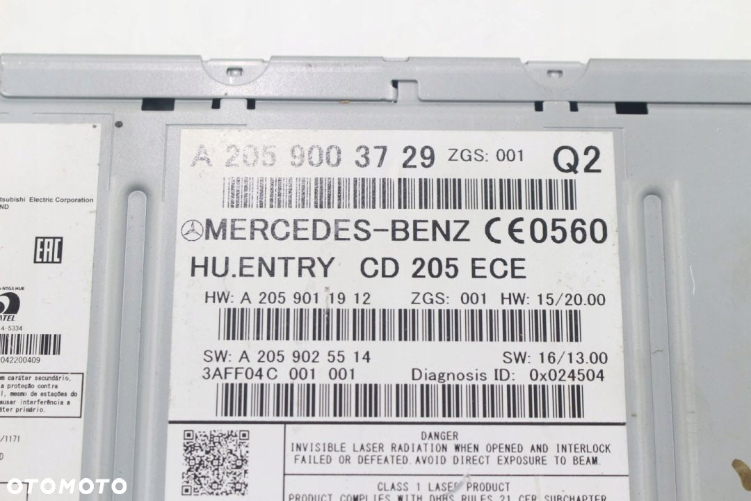 Radio Oryginalne A2059003729 Mercedes W205 - 7