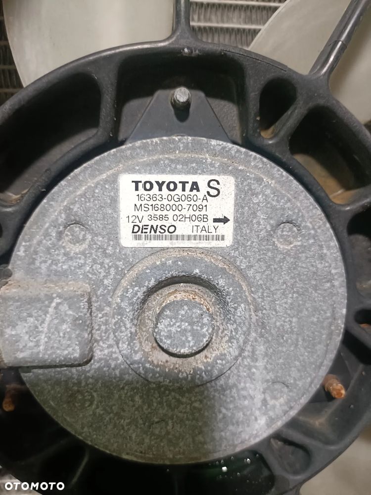 TOYOTA AVENSIS T25 03-09 r. 2,0 D4D CHŁODNICA WODY + wentylator 16363-0G060-A + - 6