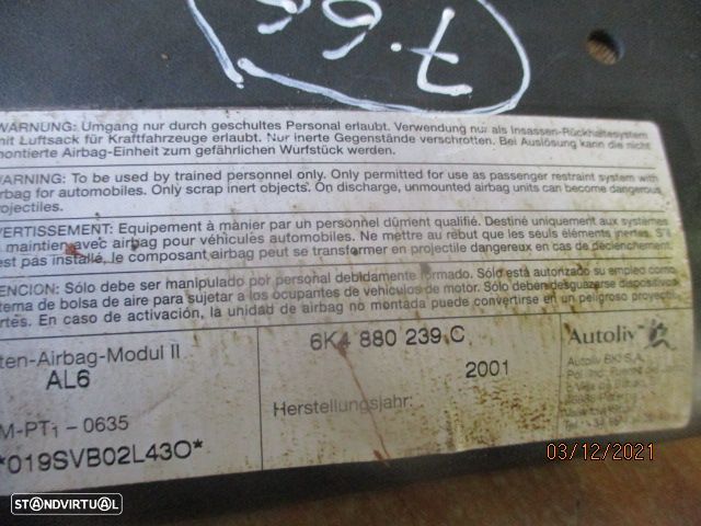 Airbag Banco 6K4880239C SEAT IBIZA 2001 FE - 2