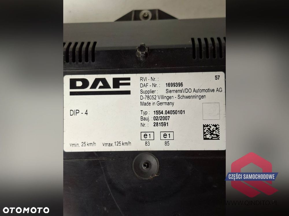 LICZNIK ZEGARY RAMKA  DAF XF 105 DIP 4 - 4