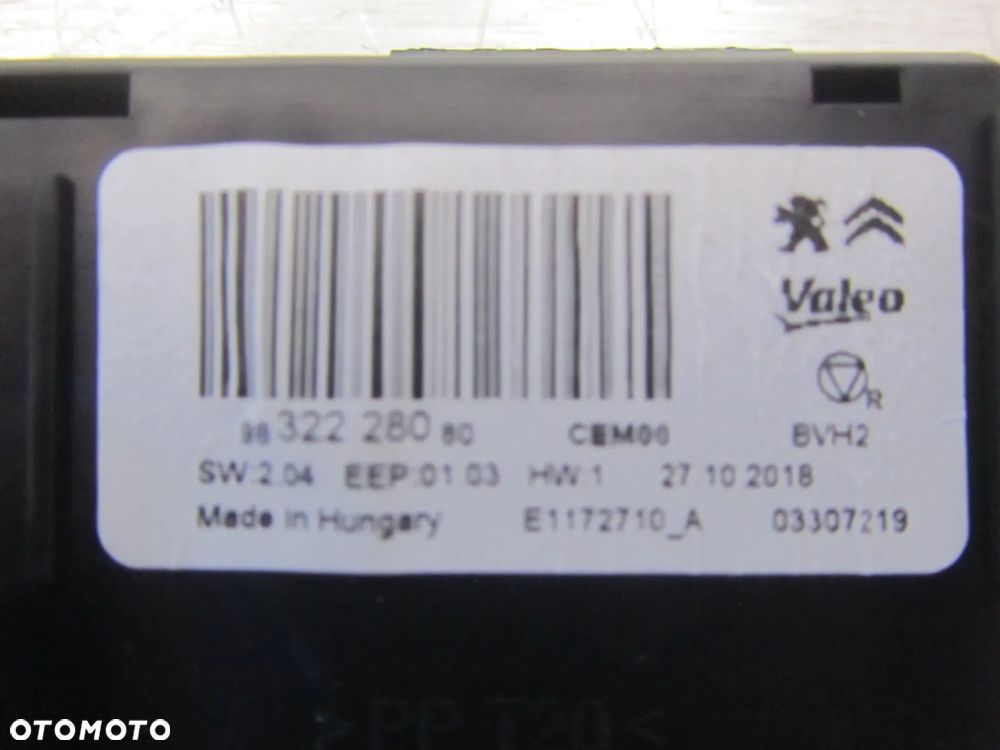 Peugeot Expert-Jumpy-Proace 16r->moduł sterownik klimatyzacji 9832228080 - 3