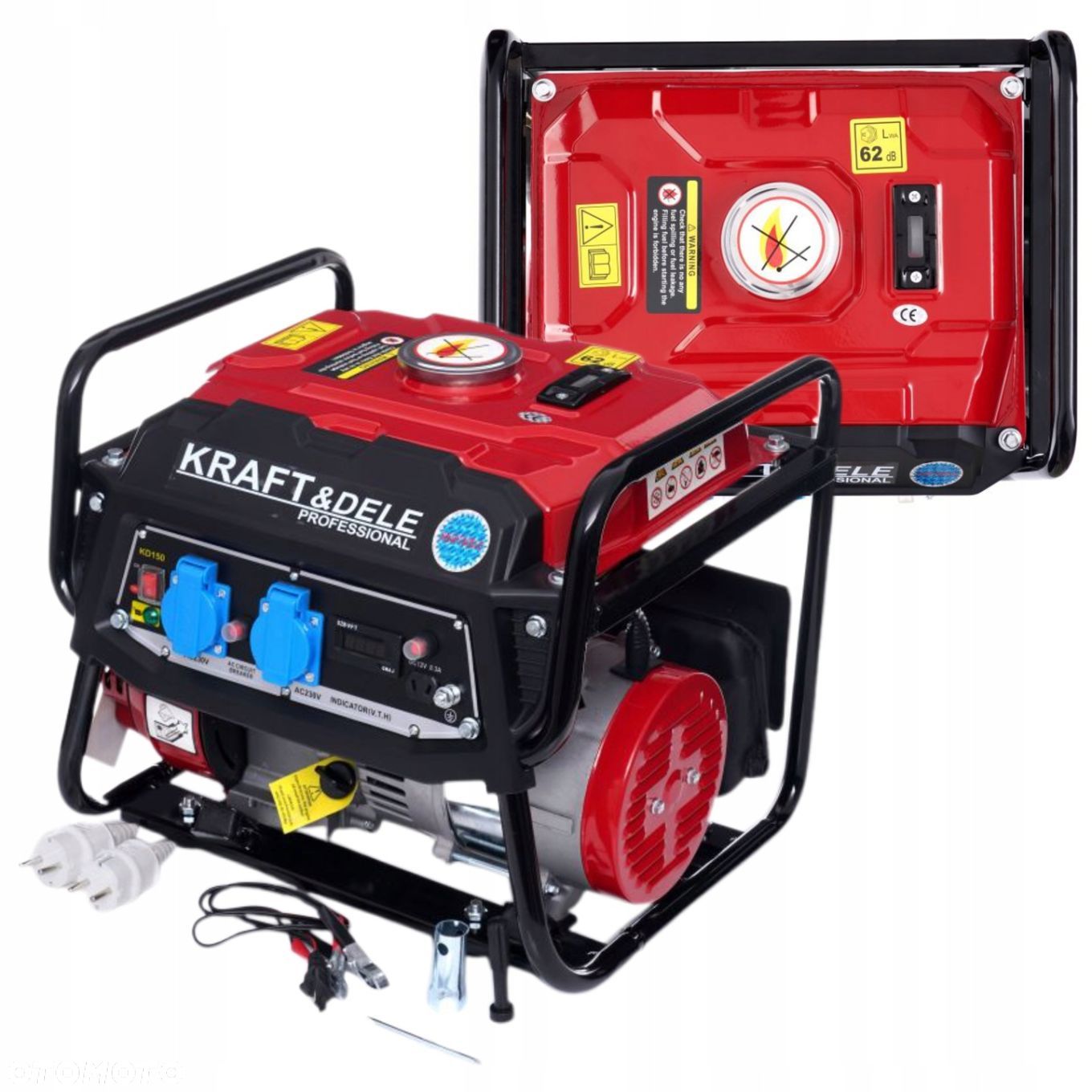 KRAFTDELE AGREGAT PRĄDOTWÓRCZY GENERATOR PRĄDU 12V 230V 1500W 3KM KD150 - 1