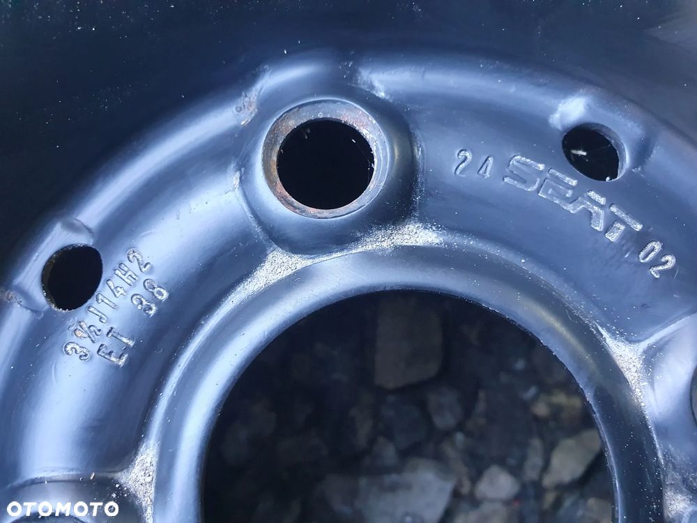 VW SEAT KOŁO DOJAZDOWE 14 4x100 3.5J ET38 ORYGINALNA FELGA 1L0601025D DOJAZDÓWKA ZAPASOWE 14" 105/70/R14 POSIADAM 4 SZT - 3