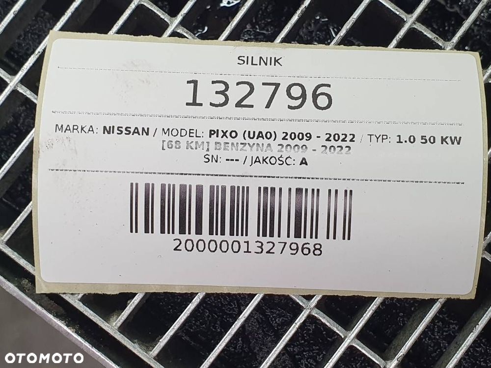 SILNIK KOMPLETNY NISSAN PIXO 1.0 68KM K10BN ORYGINAŁ  94TYŚ KM - 9