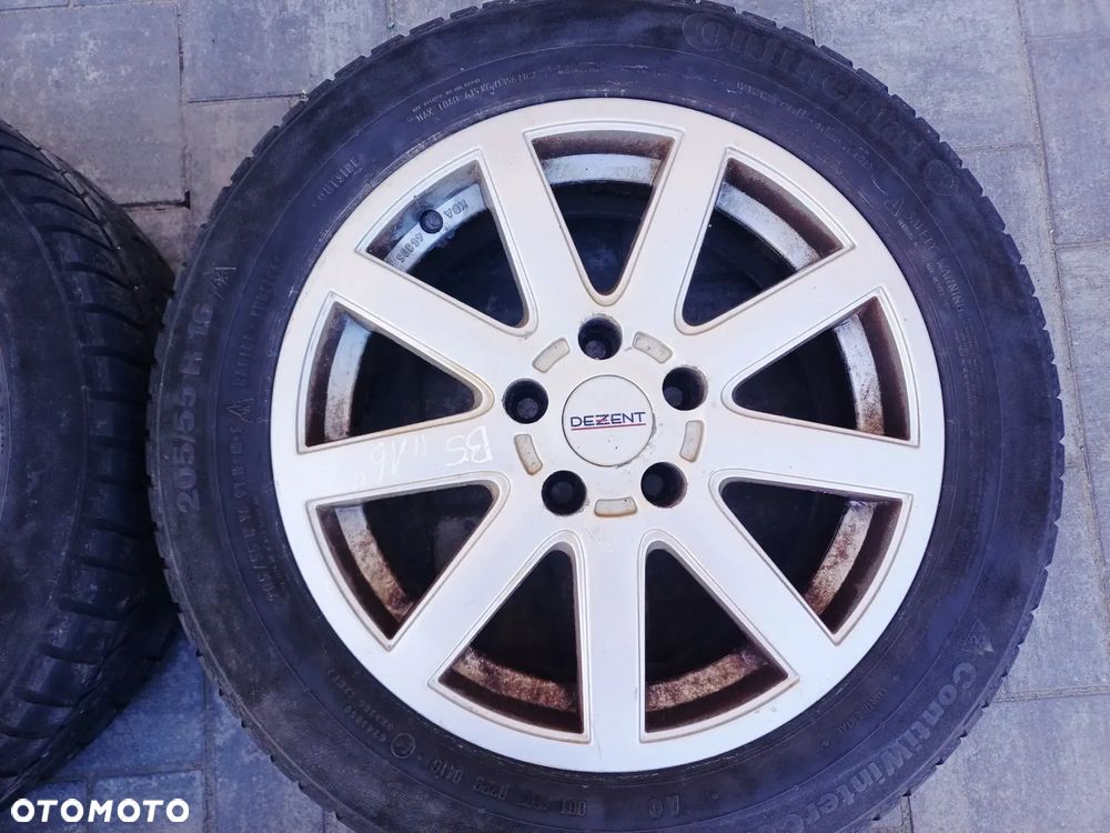 FELGI Z OPONAMI KOŁA ALUMINIOWE DEZENT VW PASSAT B5 R16 5X112 ET40 57,1 mm OPONY CONTINENTAL R16 205/55 ZIMA NR16 - 5