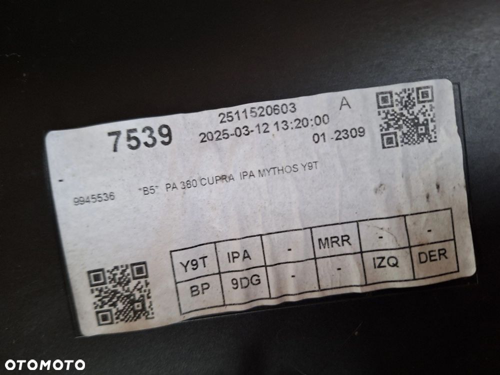 CUPRA LEON IV LIFT 24- NIE KLEJONY! ZDERZAK PRZÓD PRZEDNI KOLOR: LY9T MYTHOS SCHWARZ 5FA807221K WYSYŁKA 24H - 13