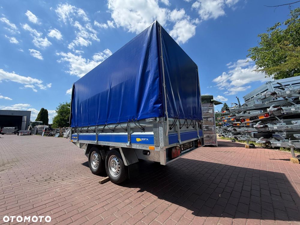 Inny Przyczepa Vesta 30HDA Hochlader DMC 750 kg 301x150x38 2 osie ze stelażem i plandeką H120 spawana rama koła pod spodem - 7