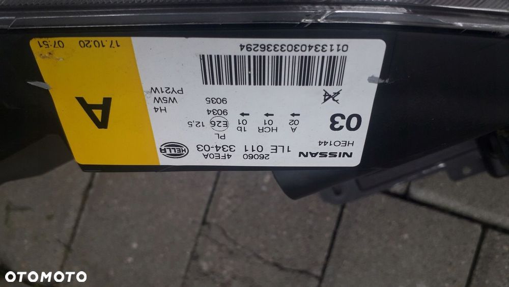 Lampa Lewa Nissan e-NV200 26060-4FE0A igła zwykła - 2