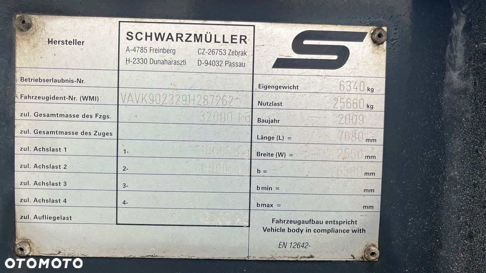 Schwarzmuller Naczepa Hardox Wywrotka 2 osiowa 38 Dmc Szeroki Rozstaw, Osie Saf, Hamulce Tarczowe, Oś podnoszona, Bardzo Gruba Podłoga, Polerowane Felgi, Oś Podnoszona. - 9