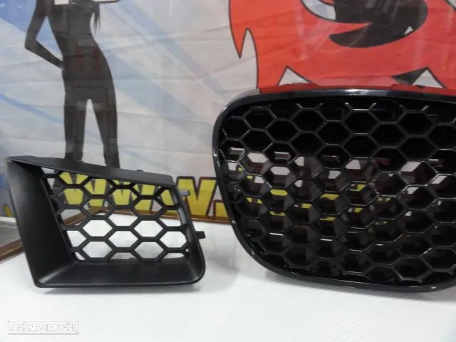 Kit 3 Grelhas (Frontal e laterais) em favo de mel para Seat Ibiza 6L 2002-2008 tipo Cupra em plástico ABS. - 3