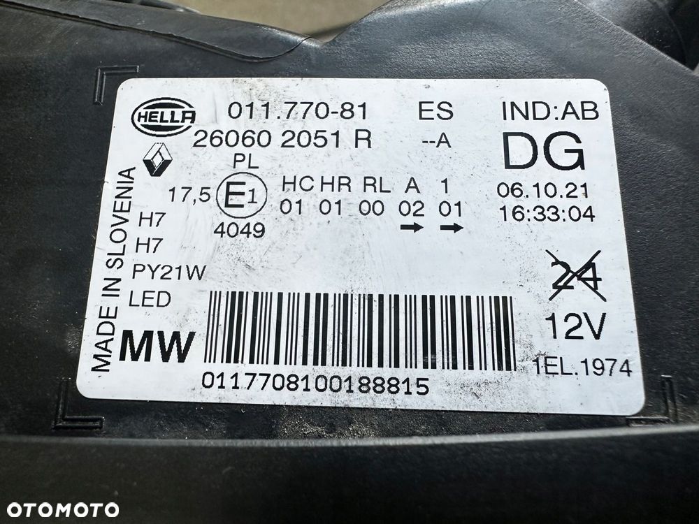 RENAULT KADJAR REFLEKTOR LEWY SOCZEWKA LED LAMPA LEWA 260602051R - 14