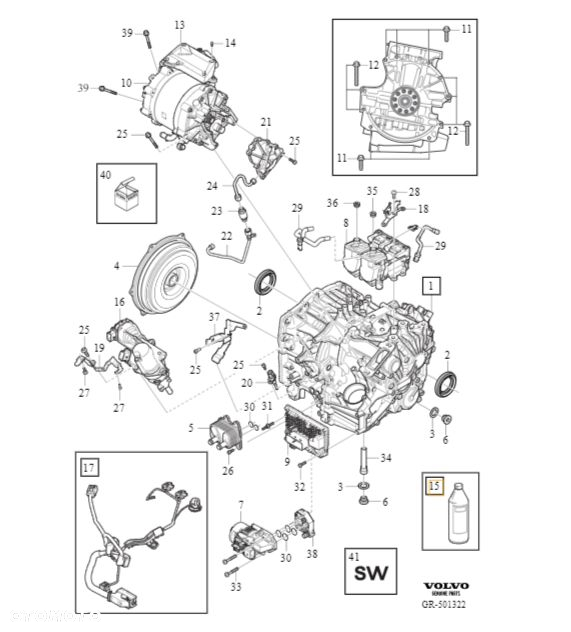 VOLVO V60 II XC40 olej automatycznej dwusprzeglowej skrzyni biegow D1 4L OE - 3