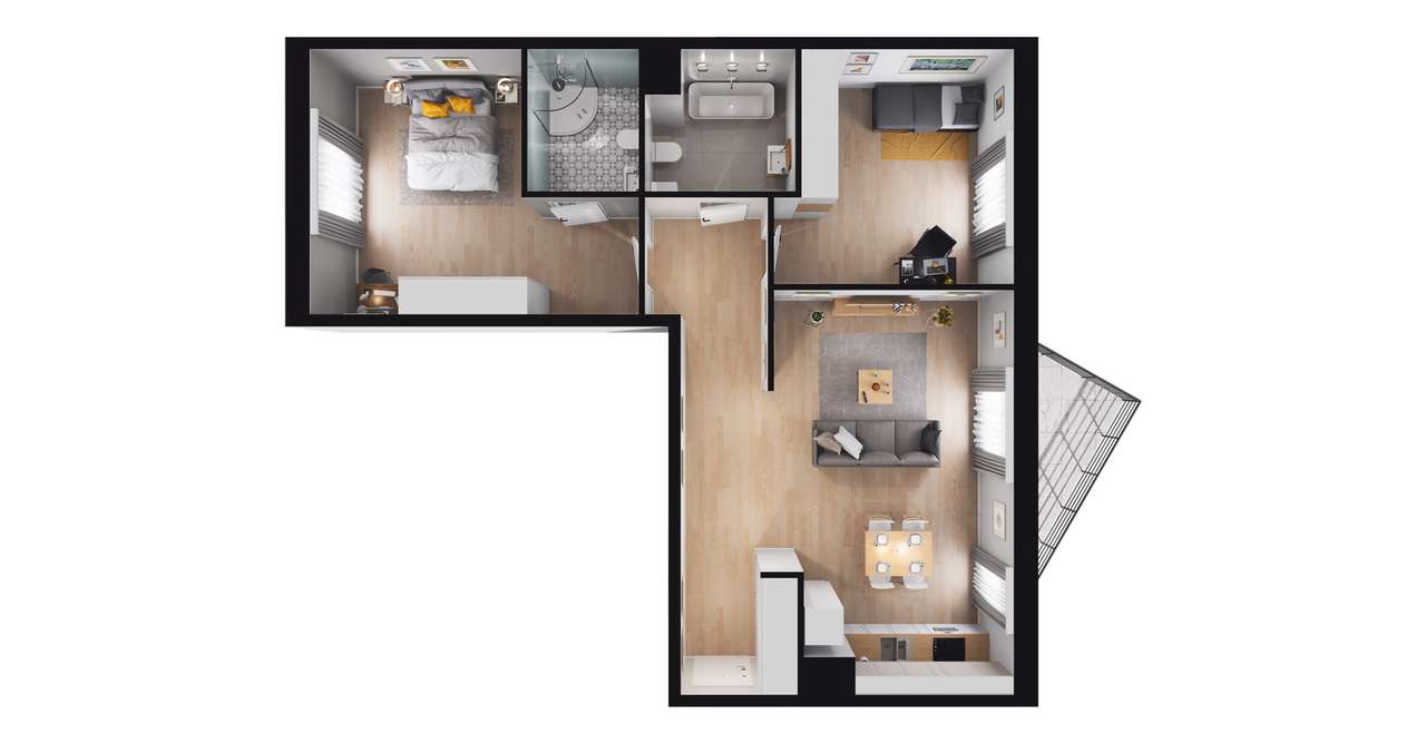 3-pokojowe mieszkanie 76m2 + balkon Bezpośrednio - Pełny obrazek: 3/12