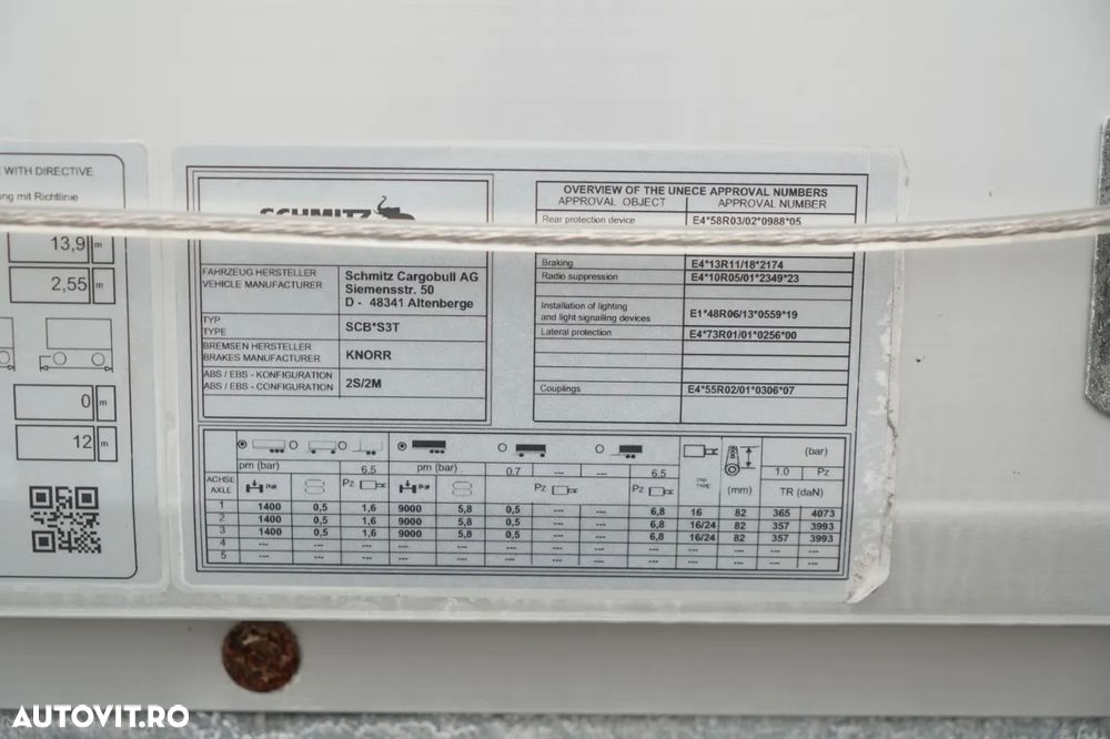 Schmitz Cargobull CORTINĂ / STANDARD / ACOPERIȘ RIDICAT / PUNȚĂ RIDICATĂ / - 28