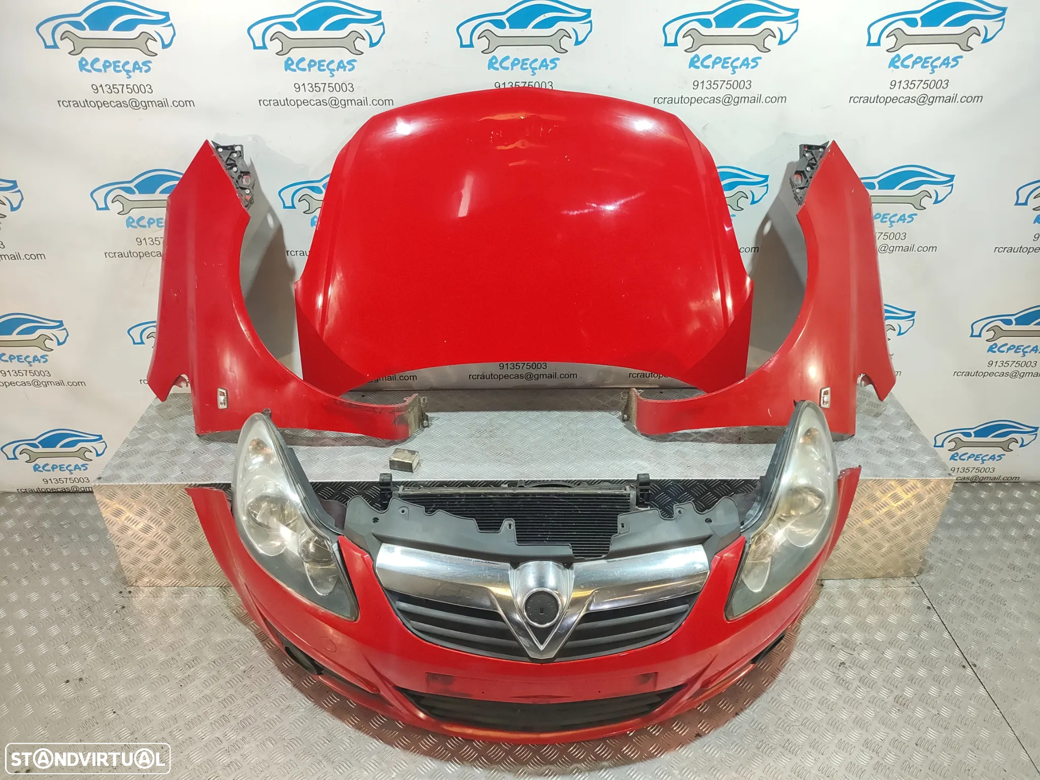 FRENTE COMPLETA OPEL CORSA D S07 CAPOT PARACHOQUES GUARDA-LAMAS OTICAS RADIADOR VENTILADOR FRENTE FIBRA REFORÇO - 19