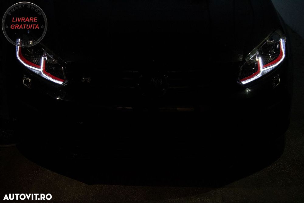 Faruri LED VW Golf 6 VI (2008-2013) Facelift G7.5 GTI Design Rosu Semnalizare Secv- livrare gratuita - 14