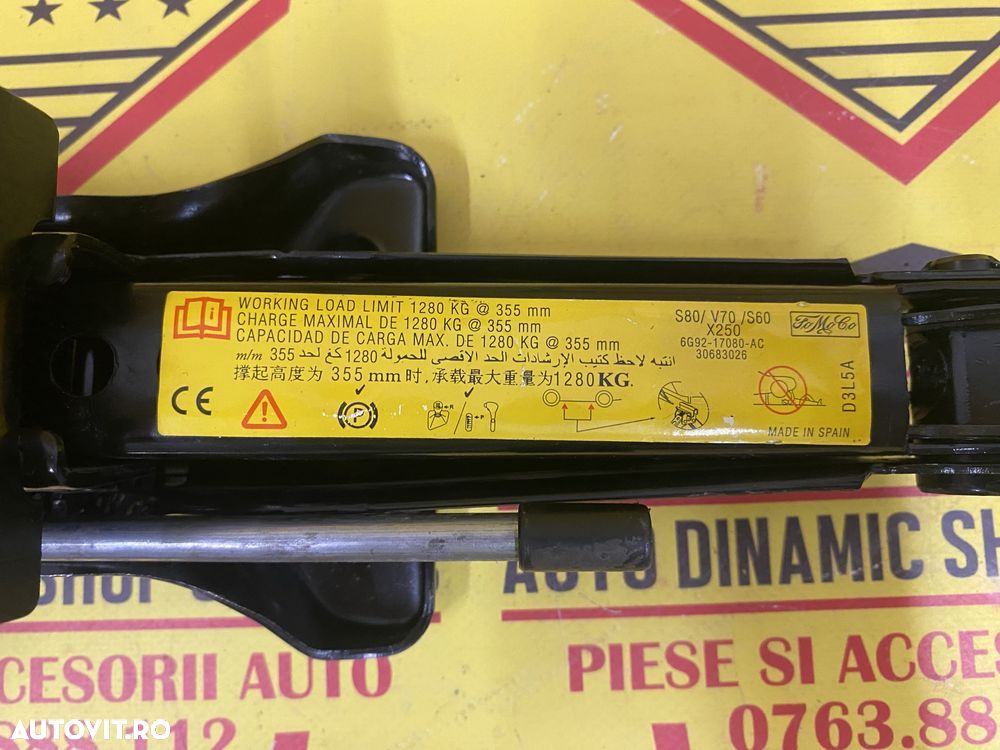 Cric auto OEM Volvo S80 S60 V70 V60 cu cheie roată (manivelă )1280kg - 6