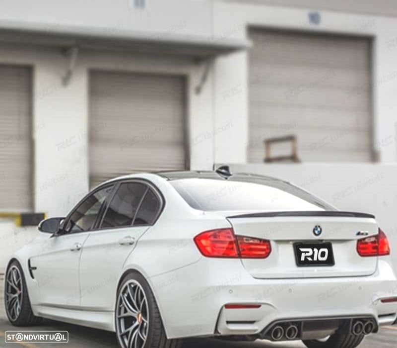 AILERON LIP SPOILER TRASEIRO BMW F30 LOOK M PERFORMANCE PRETO BRILHANTE - 4