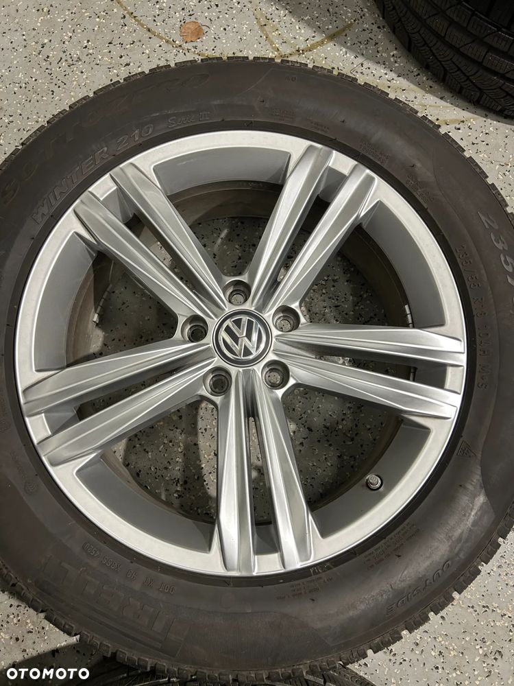 Oryginalne koła zimowe FELGI 18 VW Tiguan II Soda Kodiaq Seat Tarraco Audi Q3 Pirelli 235/55R18 7,5mm jak NOWE - 7