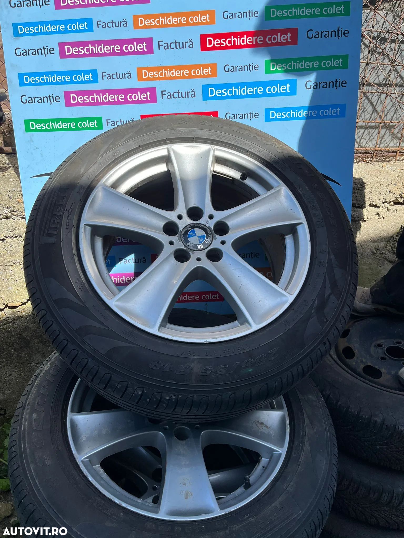 Jante Bmw X5 e53 e70 cu anvelope de vara bune 255 55 18 - 1