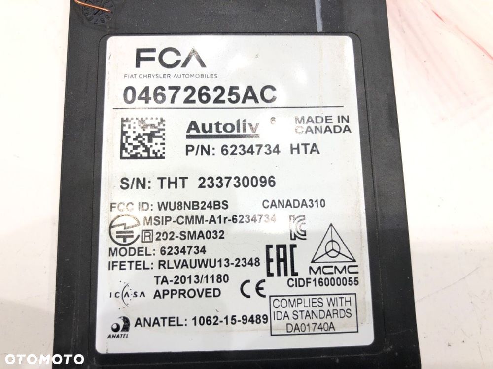 CZUJNIK MARTWEGO POLA  CHRYSLER PACIFICA 2016 - 2022 3.6 214 kW [291 KM] benzyna 2016 - 2022 - 4