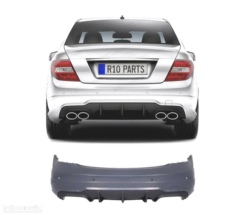 PARA-CHOQUES TRASEIRO MERCEDES CLASE C W204 07-14 PDC LOOK AMG C63 - 1