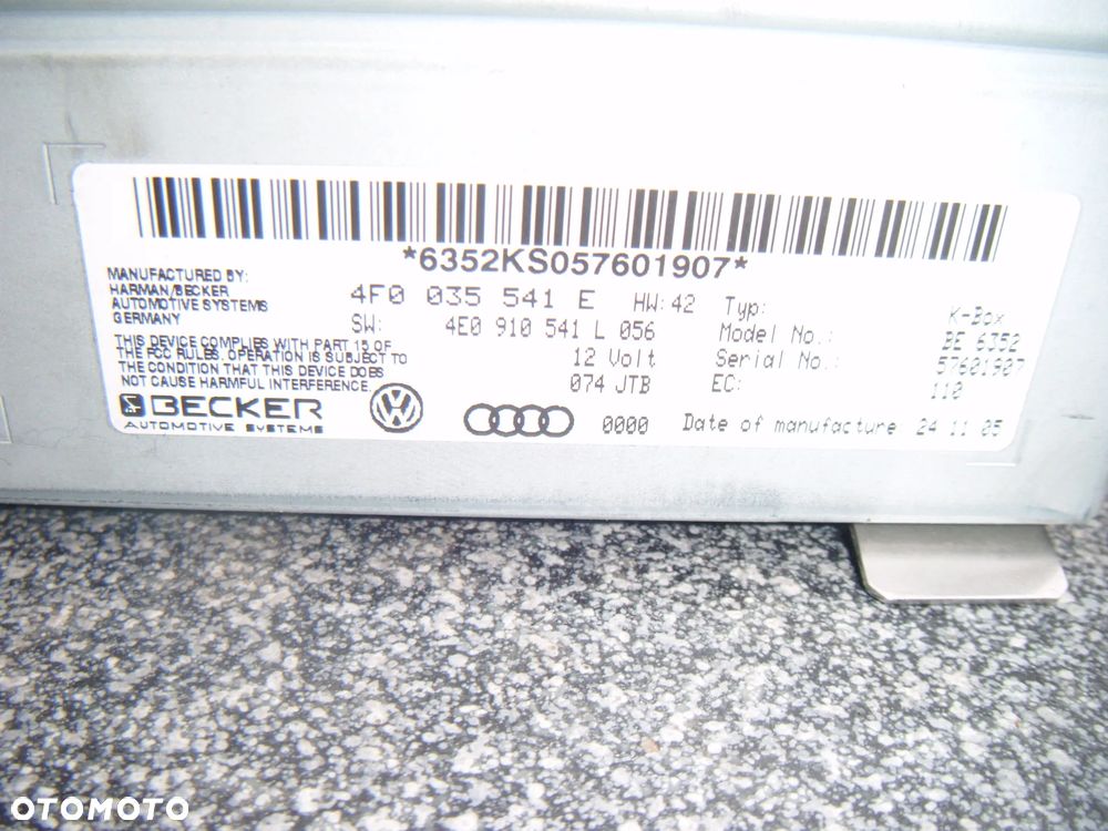 audi a6 c6 06r radio fabryczne   4f0035541e - 2