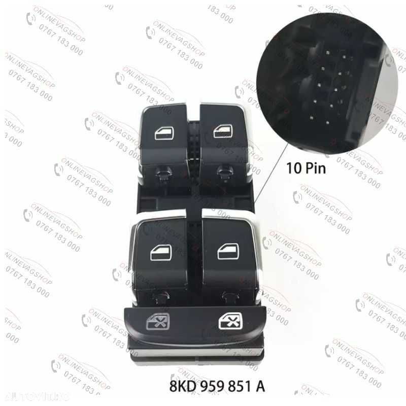 Butoane geam electric ornament crom Audi A4 B8, A5, Q5 - 8
