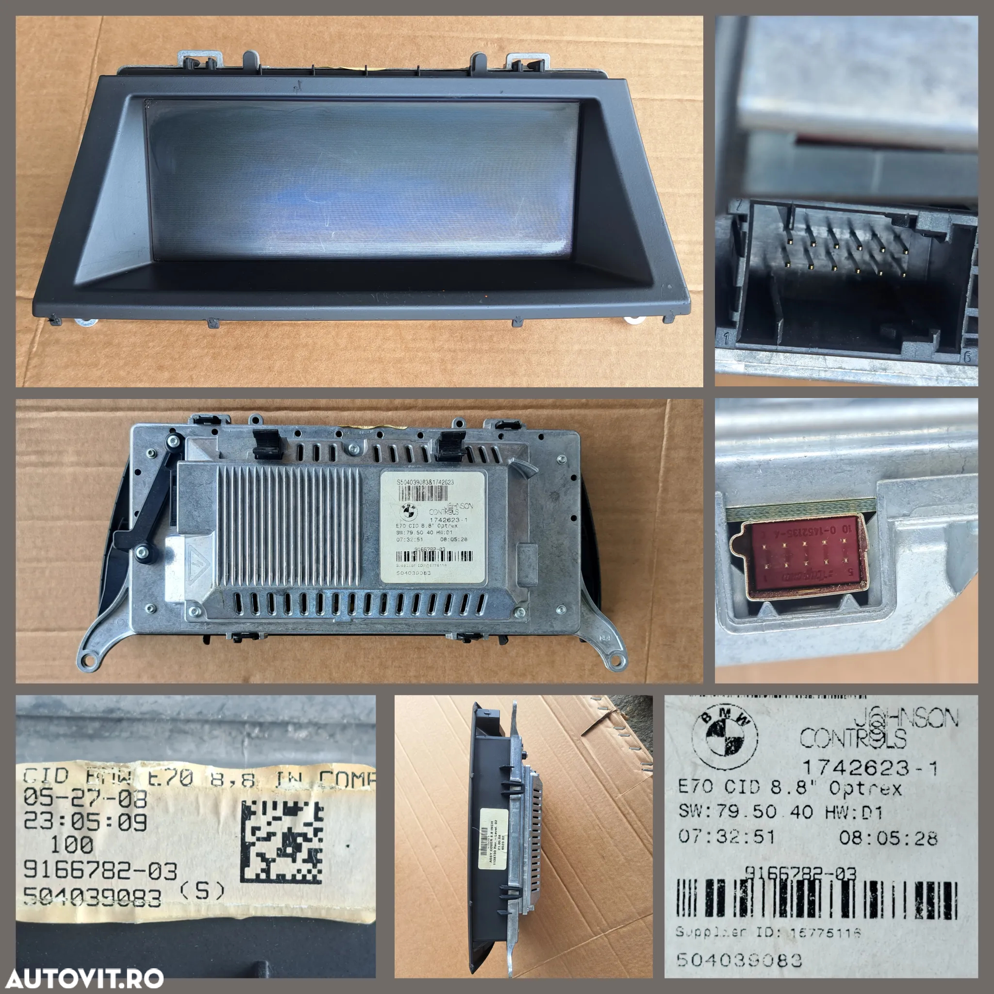 Bmw X5 E70 X6 E71 ceasuri bord spira volan bloc lumini modul airbag display 8.8" cd player schimbator viteze - 6