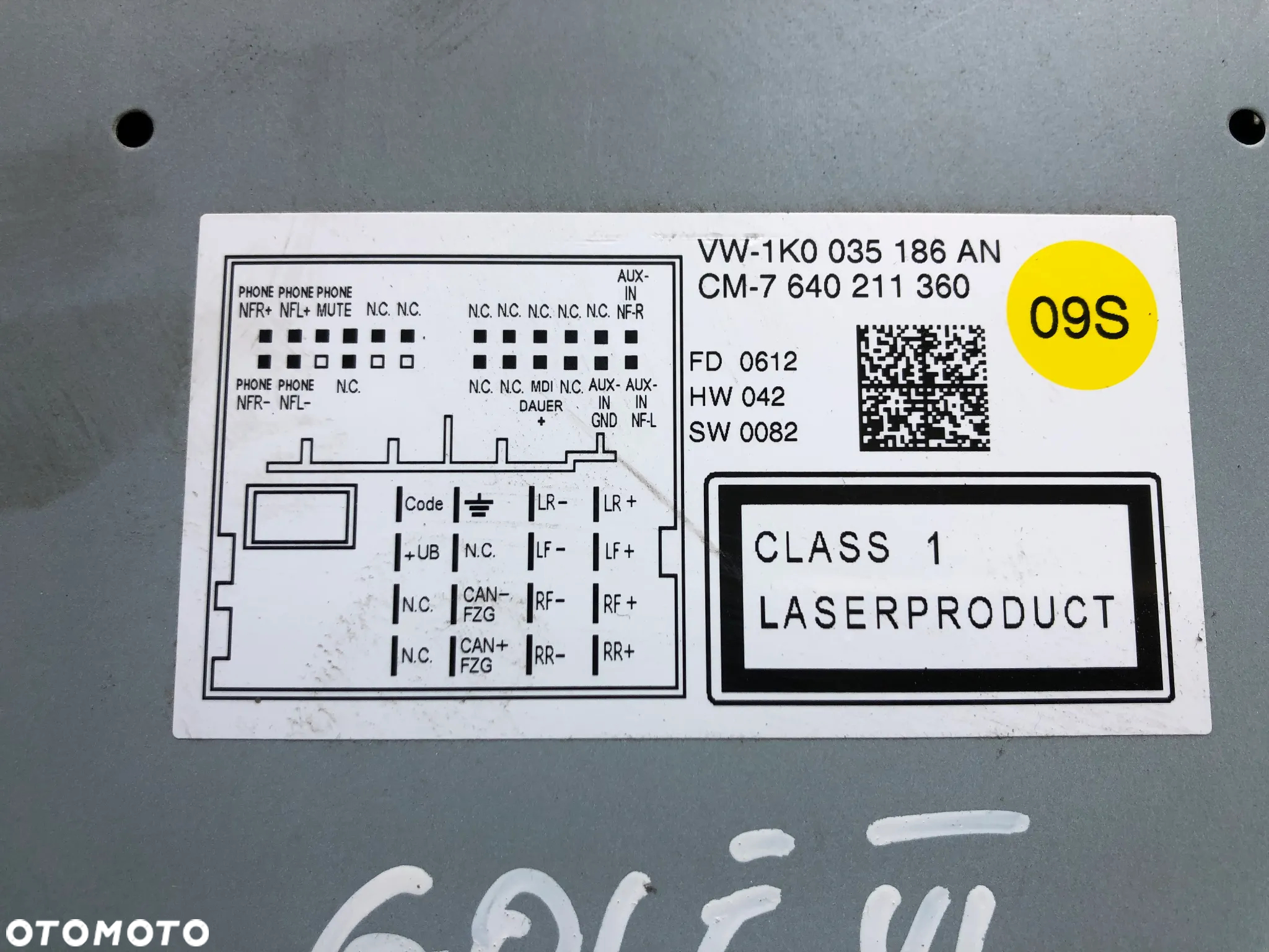 VW Golf VI Radio Fabryczne 1K0035186AN - 3