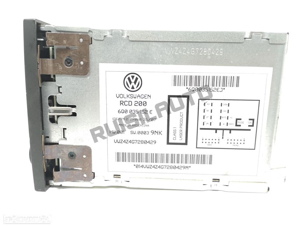 Rádio 6q003_5152ej Vw Polo Iv (9n) [2001_2012] 1.9 Tdi - 3