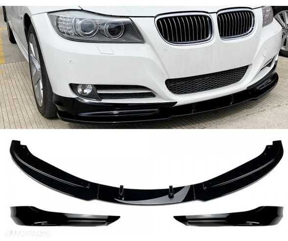 Lip Prelungire Bara Fata Cu Splitere BMW E90 Facelift cu Bara Normala - 4
