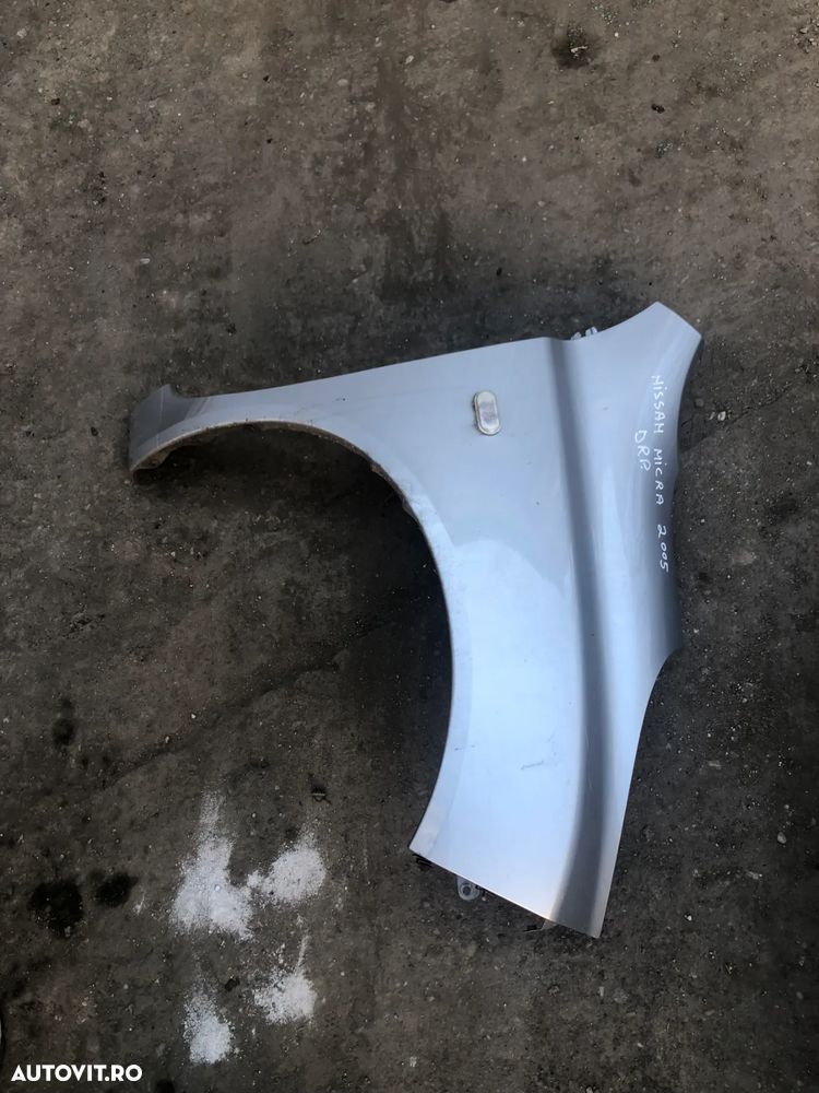 Aripa dreapta fata Nissan Micra 2005 gri argintiu - 7