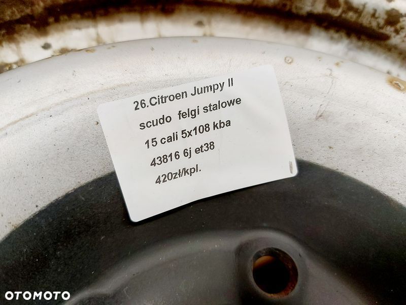 citroen jumpy ii scudo ii felgi stalowe 15 cali 5x108 kba43816 6j et38 - 6