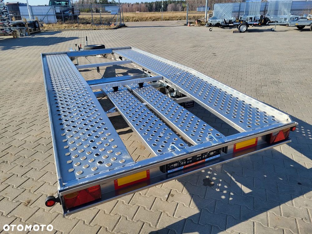MAZZO Laweta 450x205cm DMC 2700kg raz łamana, MASA WŁASNA TYLKO 420kg, aluminiowa z najazdami i kołem zapasowym - 7